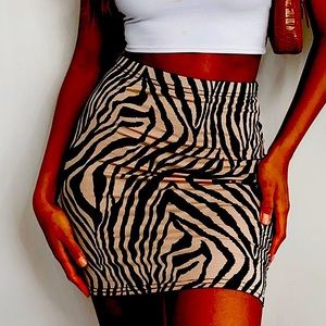 Tan and black cute  zebra  skirt